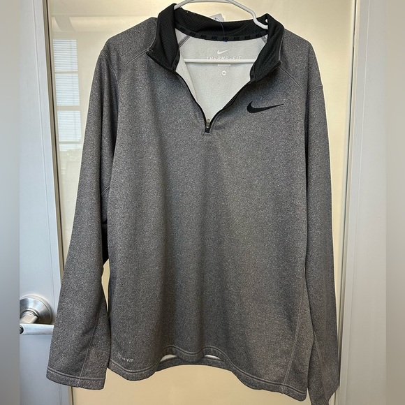 Nike Gray Black Trim 1/4 Zip Therma Fit Pullover XL - Picture 1 of 6